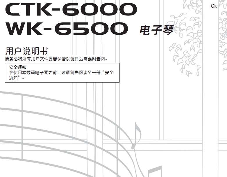CASIO 电子乐器CTK-6000/WK-6500说明书