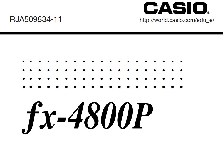 CASIO 计算器fx-4800P 说明书.