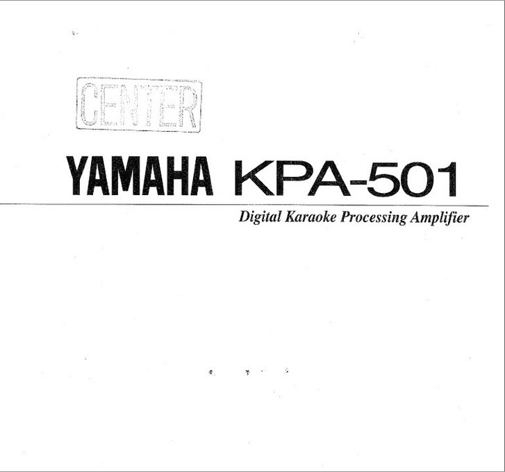 雅马哈KPA-501英文说明书