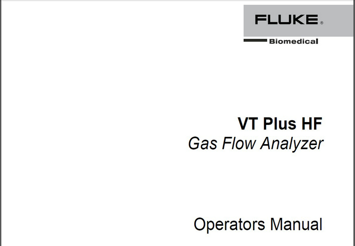 福禄克VT Plus 气流分析仪英文说明书