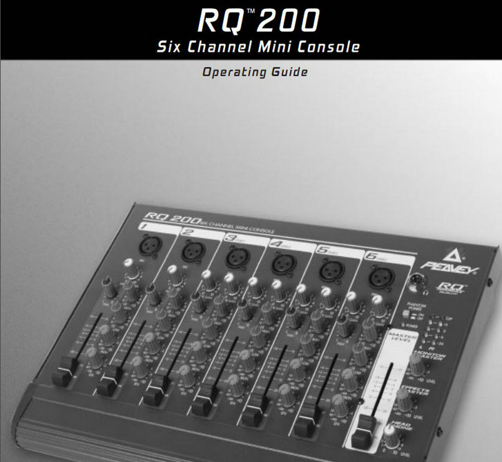 百威RQ 200 Six Channel Mini Console说明书