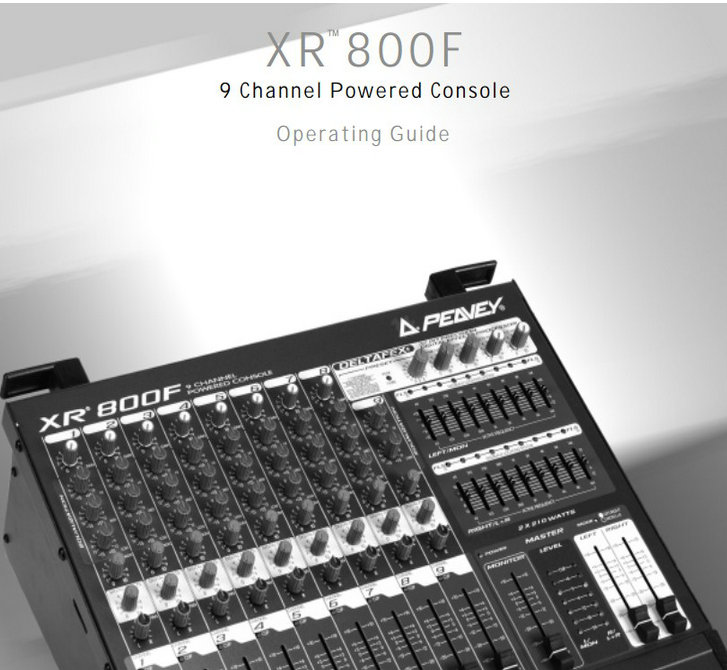 百威XR 800F 9 Channel Powered Mixer说明书