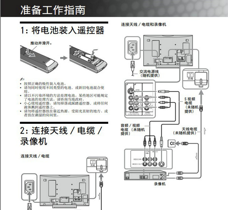 索尼液晶电视KLV-52W300A型说明书