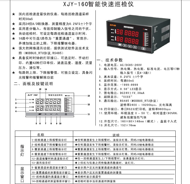 飞扬XJY-160型巡检仪说明书