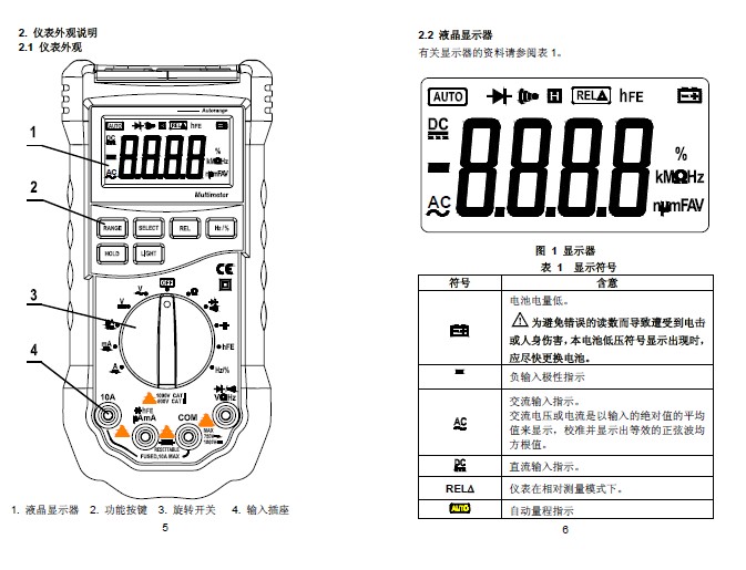 华谊MS8268型数字多用表使用说明书