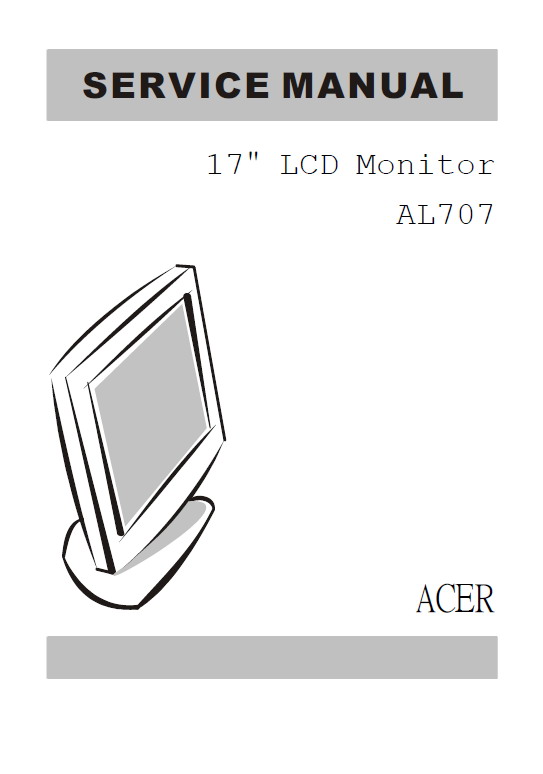 ACER AL707 17寸 LCD Monitor显示器 英文说明书