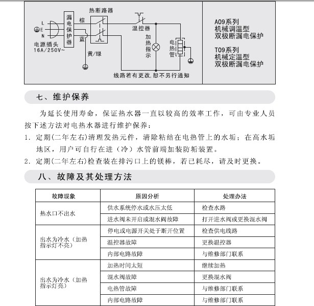 康宝热水器说明书图片