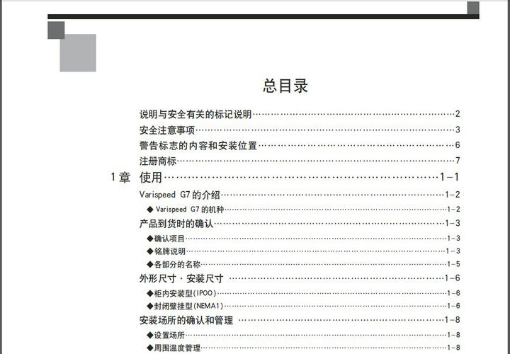 安川CIMR-G7A2018型变频器说明书