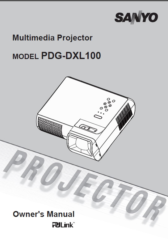 三洋 PDG-DXL100投影机 英文说明书