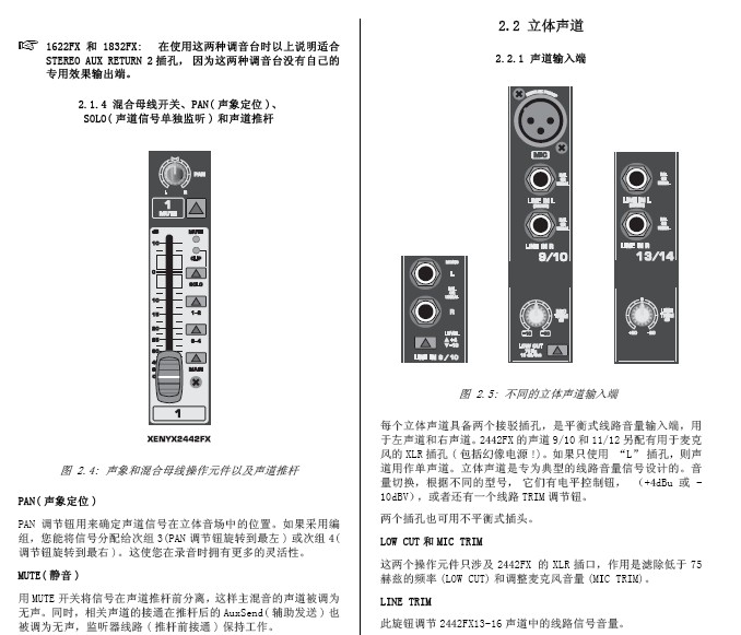 behringer 1622FX调音台使用说明书