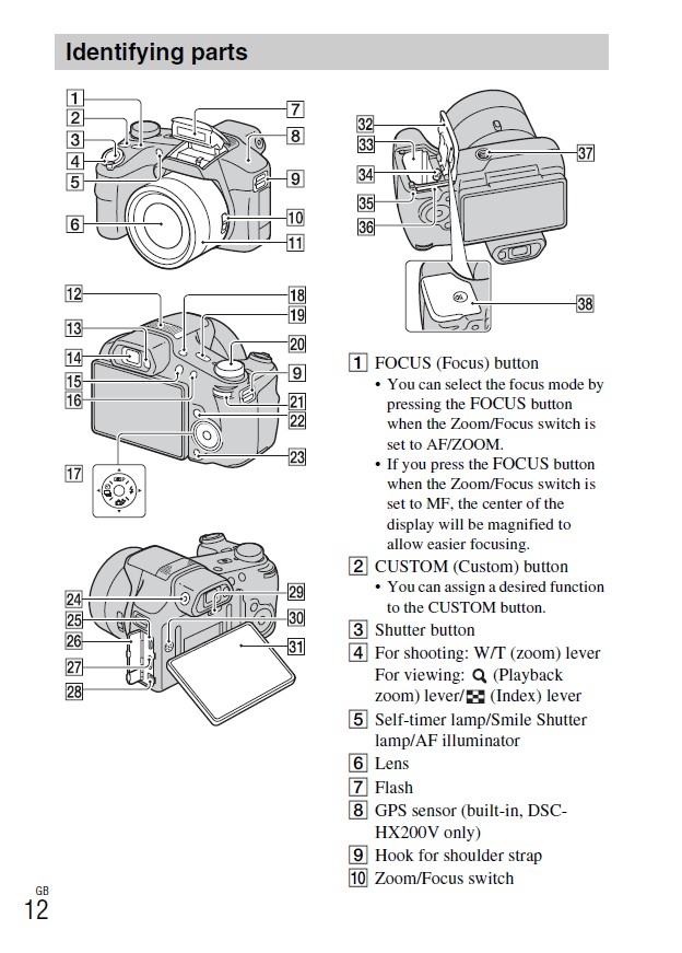 索尼 DSC-HX200数码相机 使用说明书