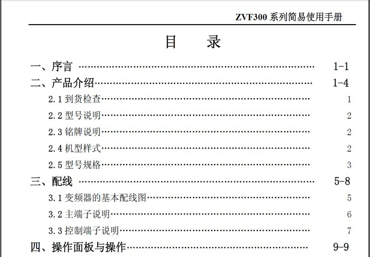 紫日ZVF300-G018T2变频器使用说明书