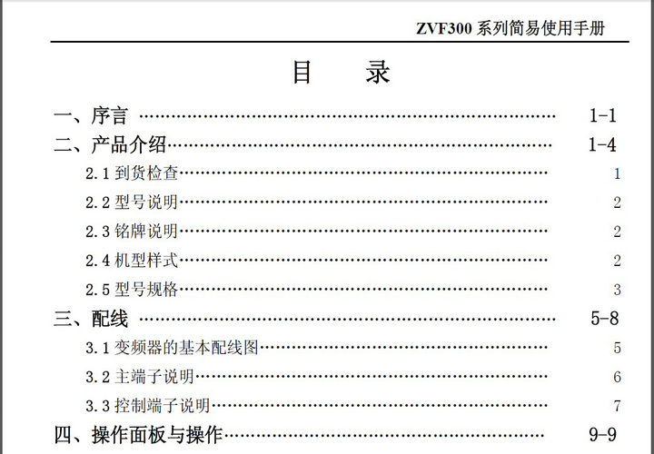 紫日ZVF300-G1R5T4变频器使用说明书