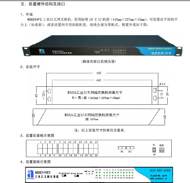 NS624VF2工业以太网络交换机用户使用手册