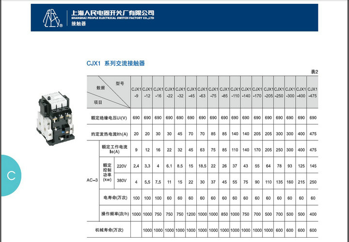 CJX1-12交流接触器说明书