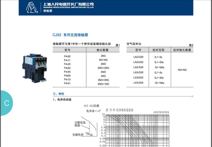 CJX2-12交流接触器说明书