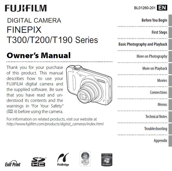 富士FinePix T200数码相机 使用说明书