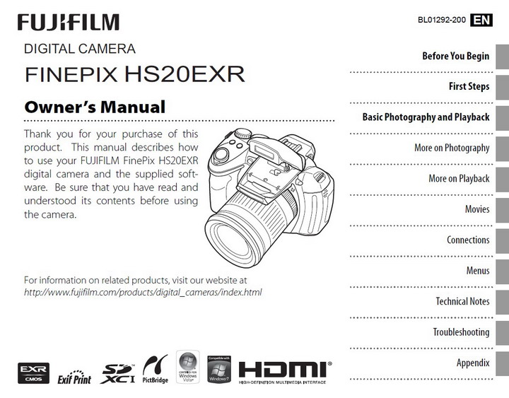 富士FinePix HS20EXR数码相机 使用说明书