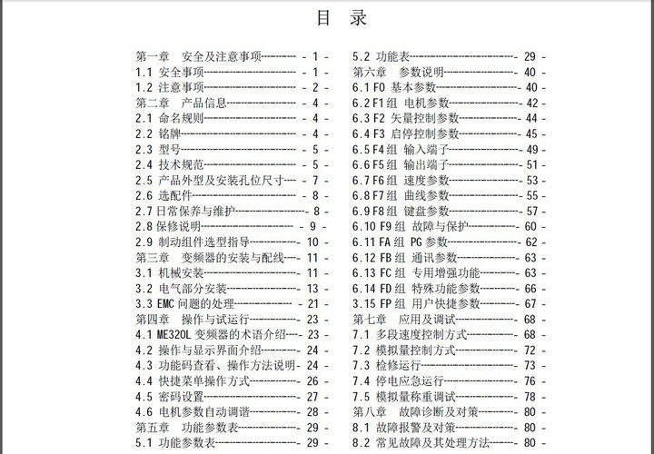 汇川ME320L-4015电梯专用变频器说明书