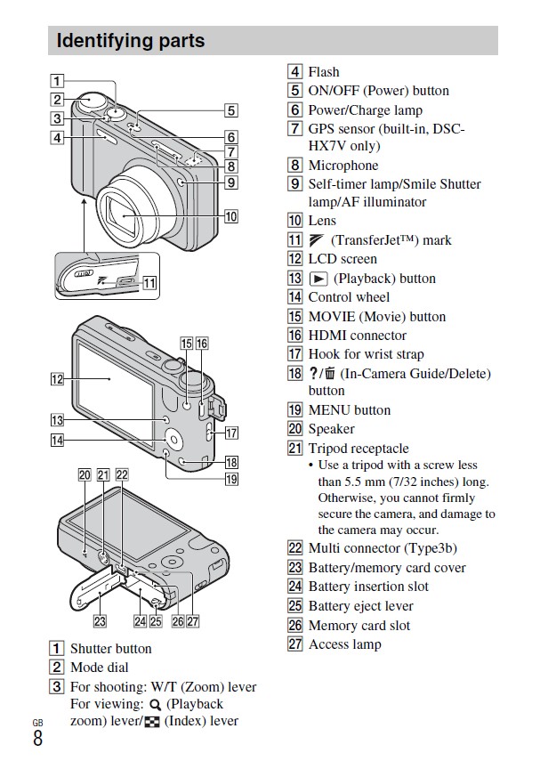 索尼 DSC-HX7数码相机 使用说明书