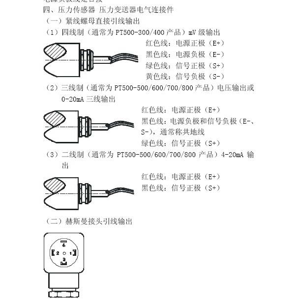 普量PT500-400压力传感器压力变送器说明书