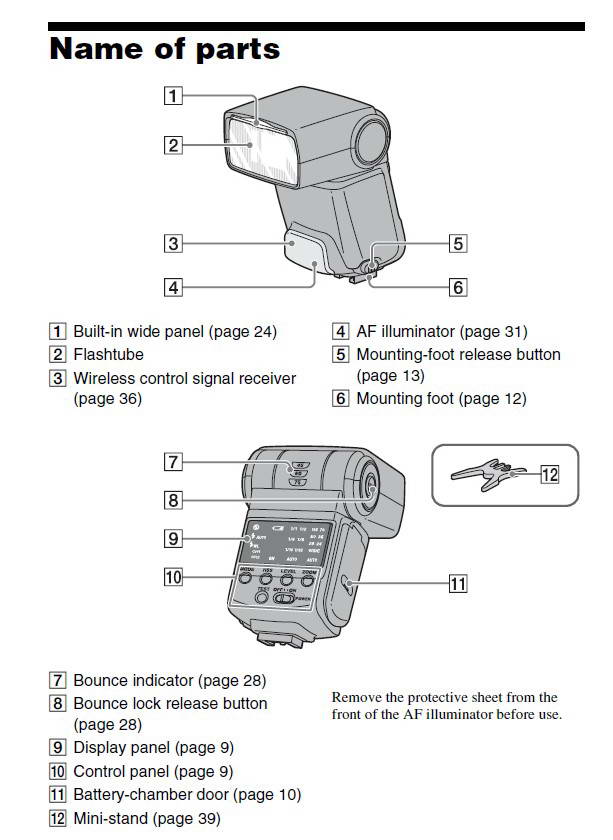 SONY索尼HVL-F42AM数码相机闪光灯使用说明书