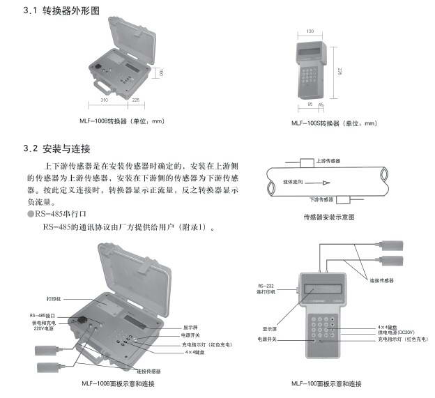 美伦MLF-100B便携式超声流量计使用说明书