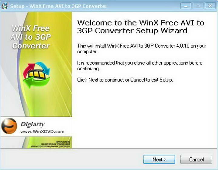 WinX Free AVI to 3GP Converter