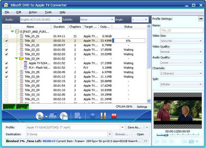 Xilisoft DVD to Apple TV Converter