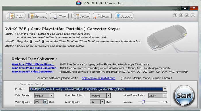 WinX Free PSP Video Converter