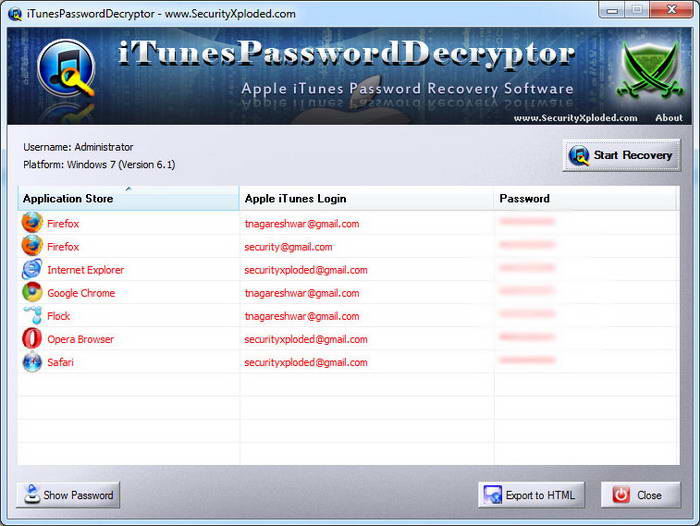 iTunesPasswordDecryptor