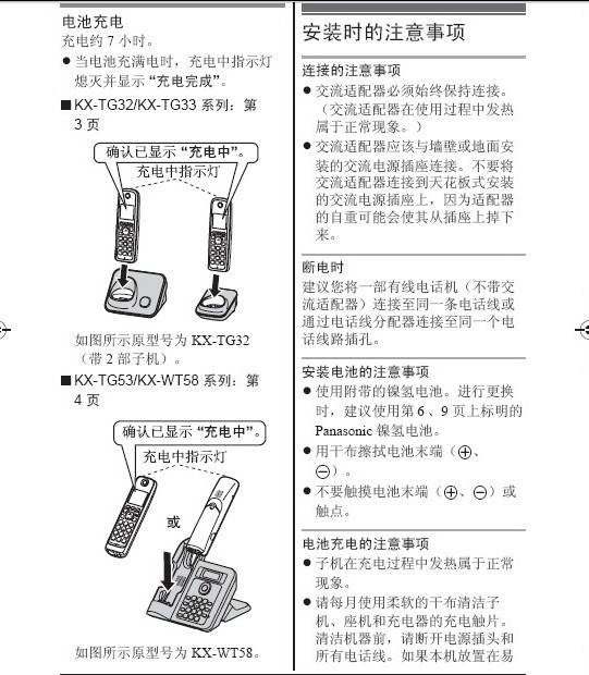 松下HWDCD3939(32)P/TSD无绳电话机使用说明书