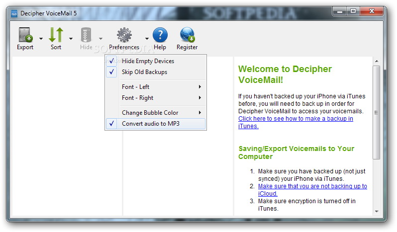 Decipher VoiceMail For Mac