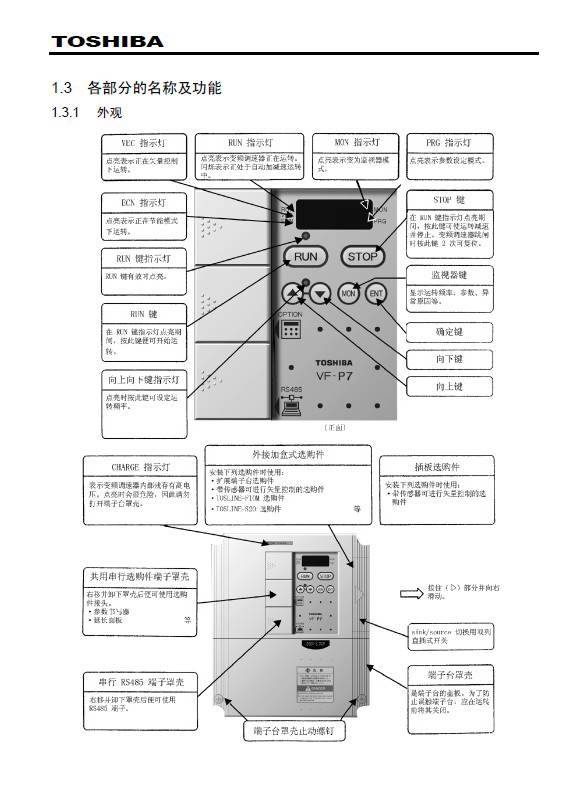 东芝VFP7-2300P变频器说明书