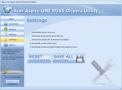 Acer Aspire ONE D255 Drivers Utility