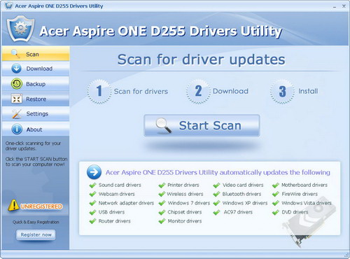 Acer Aspire ONE D255 Drivers Utility