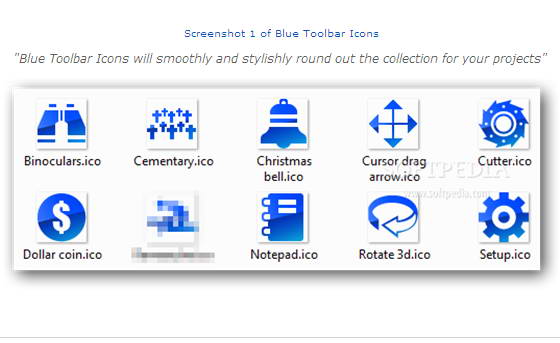 Blue Toolbar Icons