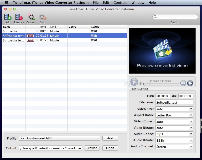 Tune4Mac iTunes Video Converter Platinum For Mac