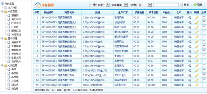 药品在线进销存