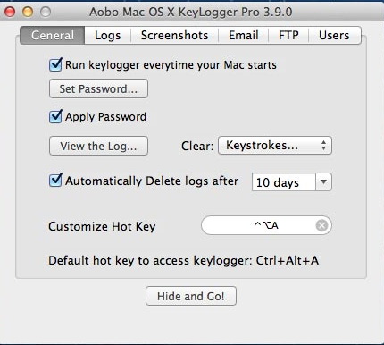 Aobo Mac OS X Keylogger Professional