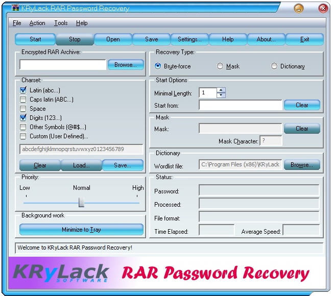 KRyLack RAR Password Recovery