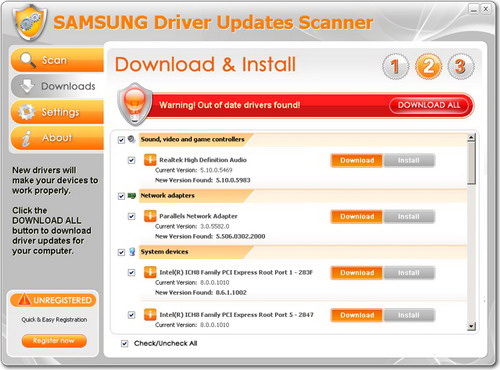 SAMSUNG Driver Updates Scanner