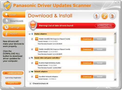 Panasonic Driver Updates Scanner