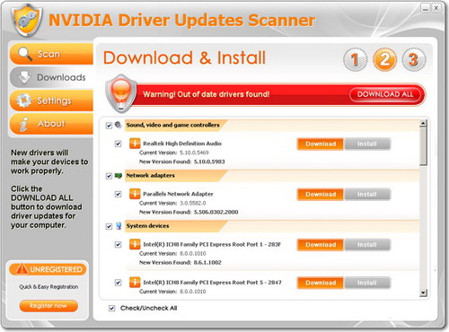 NVIDIA Driver Updates Scanner