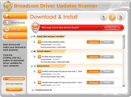 Broadcom Driver Updates Scanner