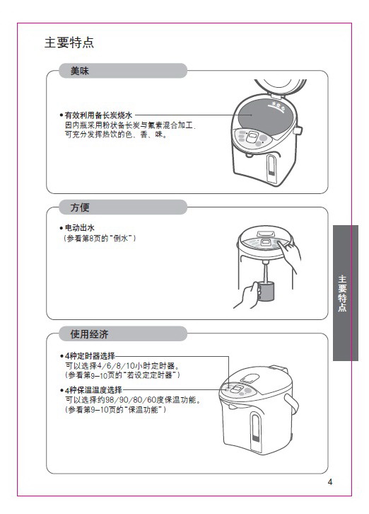 松下NC-CH301电子保温热水瓶使用说明书