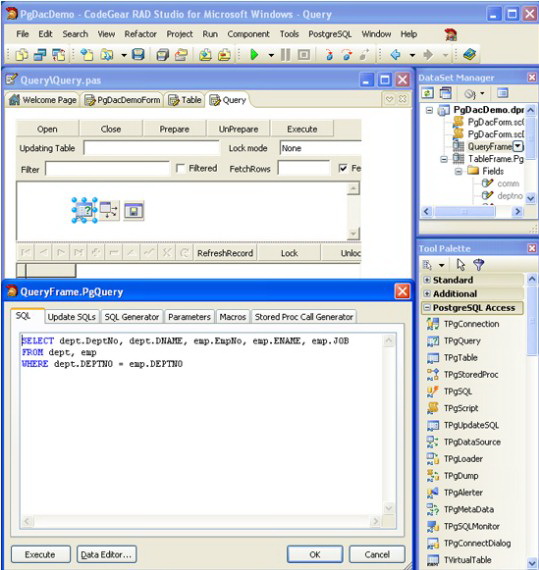 PostgreSQL Data Access Components