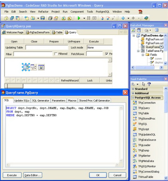 PostgreSQL Data Access Components