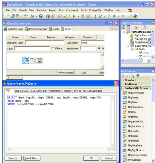 PostgreSQL Data Access Components