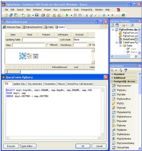 PostgreSQL Data Access Components